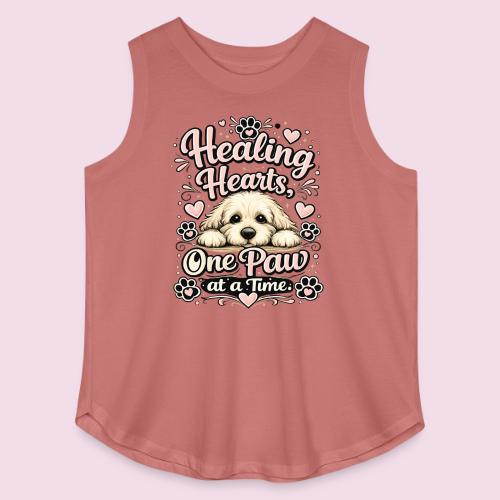 Healing Hearts, One Paw at a Time - Women's Curvy Relaxed Tank Top