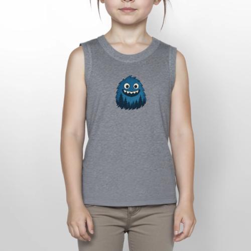 Whimsical Blue Forest Monster – Cute Cartoon Night - Youth Girls Relaxed Tank Top