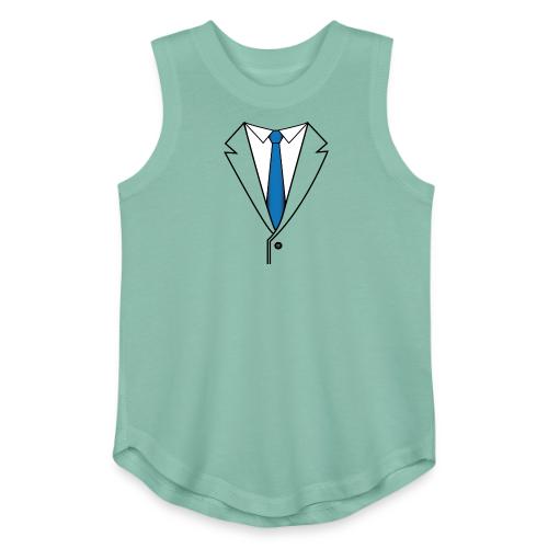 Suit with Blue Tie - Youth Girls Relaxed Tank Top