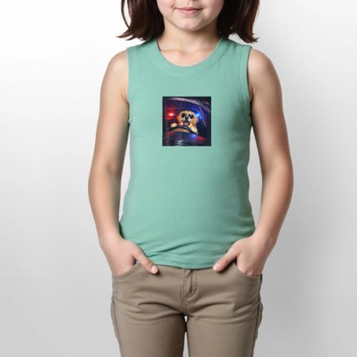 Funny Police Golden Retriever Meme Tee - Youth Girls Relaxed Tank Top