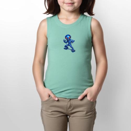 Angry Blue Alien - Youth Girls Relaxed Tank Top