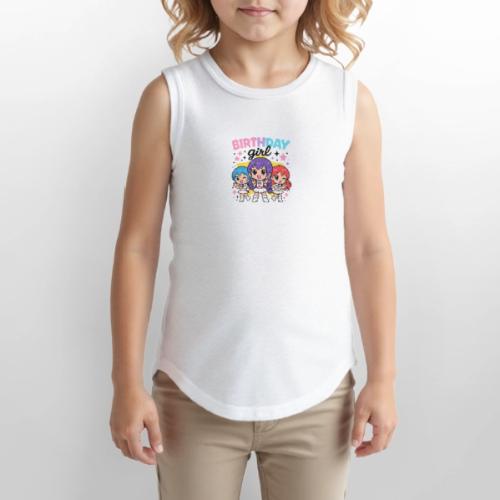 Cute Chibi Birthday Idol Girls - Youth Girls Relaxed Tank Top