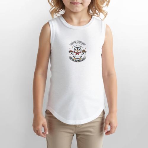 cute Penguin Chef-Funny Cartoon Daily Happiness - Youth Girls Relaxed Tank Top