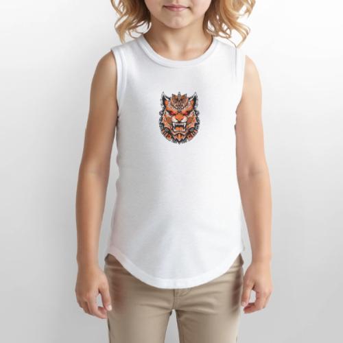 Tribal Demon Wolf Mask - Youth Girls Relaxed Tank Top