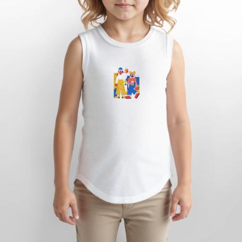 Bold Geometric Duo Pop Art - Youth Girls Relaxed Tank Top