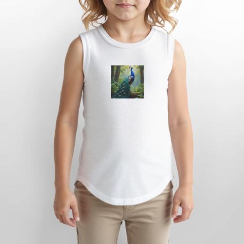 Majestic Peacock in Enchanted Forest - Youth Girls Relaxed Tank Top