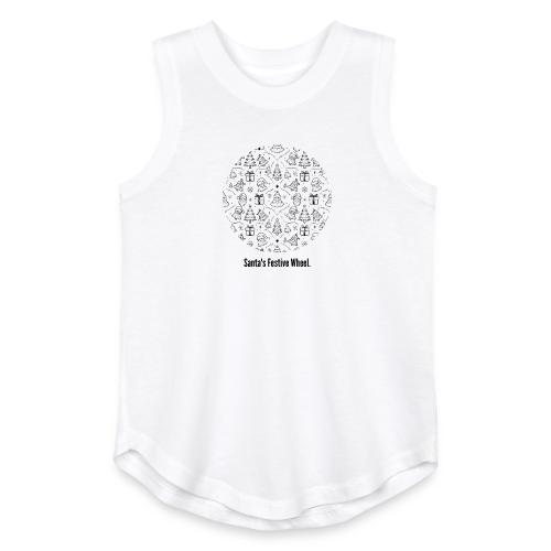 Santa's Festive Wheel T-Shirt - Youth Girls Relaxed Tank Top