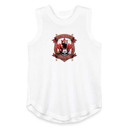 Canada Beaver Crest T-Shirt, Pride Badge Gift - Youth Girls Relaxed Tank Top