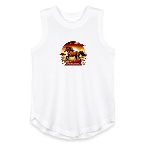 Year of the Horse Sunrise T Shirt, Lunar New Year - Youth Girls Relaxed Tank Top