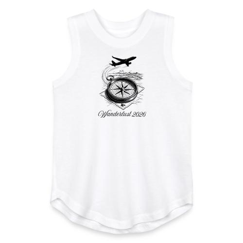 Wanderlust 2026 T-Shirt | Minimalist Travel Plane - Youth Girls Relaxed Tank Top
