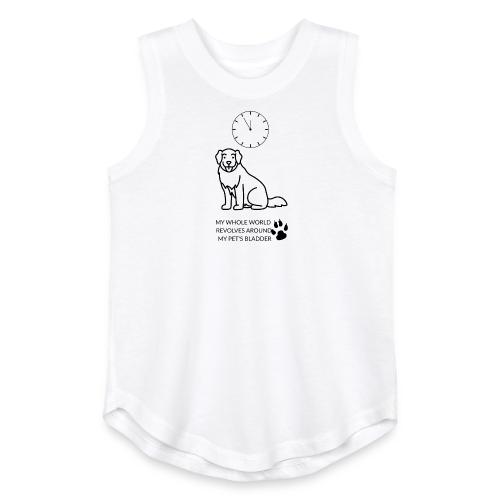 My Pet's Bladder World T-Shirt | Funny Dog/Cat Own - Youth Girls Relaxed Tank Top
