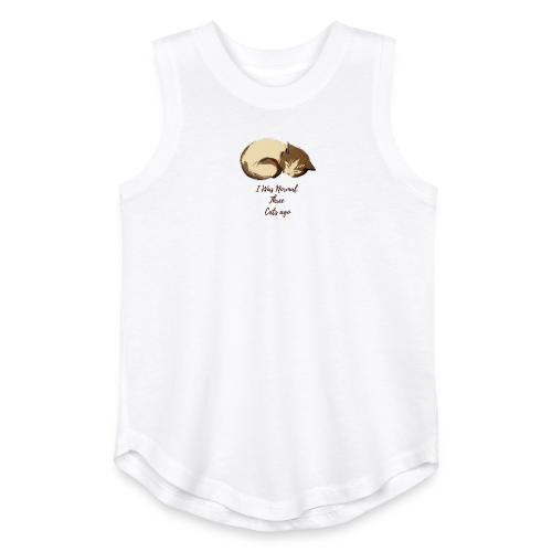 I Was Normal Three Cats Ago Funny Cat T-Shirt - Youth Girls Relaxed Tank Top