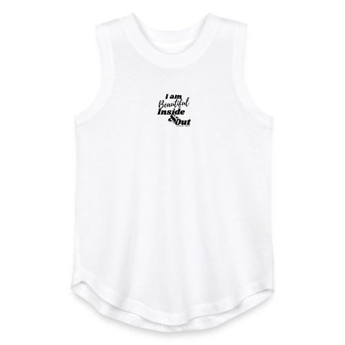 I am Beautiful - Inside and Out | Black Type - Youth Girls Relaxed Tank Top