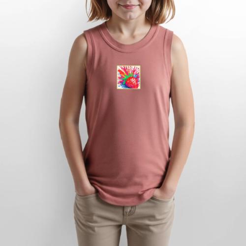 Splatter Strawberry Splash - Youth Girls Relaxed Tank Top