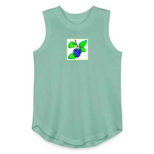 Vibrant Blueberry Pop Art - Youth Girls Relaxed Tank Top