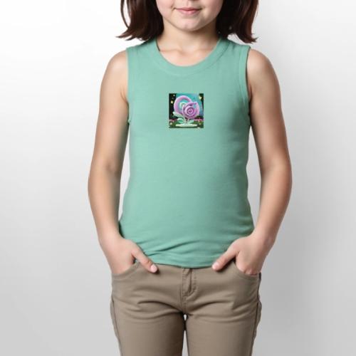 Lila Bloom | Double Floral Eco-Inspired Art - Youth Girls Relaxed Tank Top