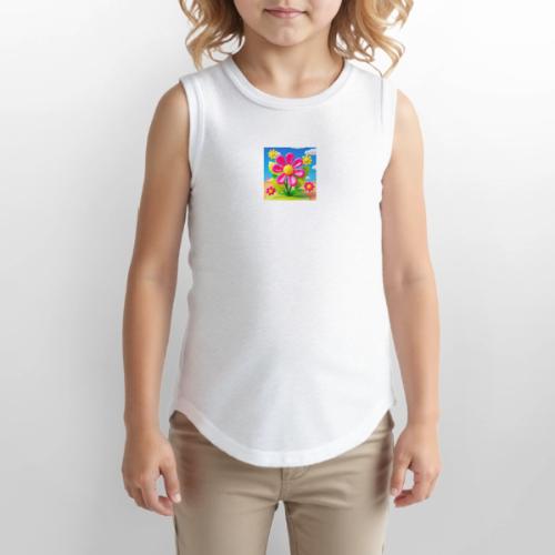 Pink Floral Peace | Sky & Nature Design - Youth Girls Relaxed Tank Top