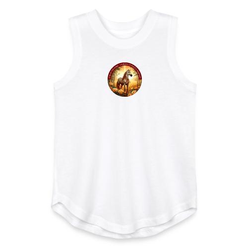 Year of the Horse Guardian T Shirt, Lunar New Year - Youth Girls Relaxed Tank Top