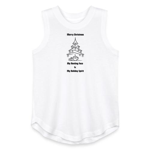 My Resting Face Is My Christmas Spirit T-Shirt - Youth Girls Relaxed Tank Top
