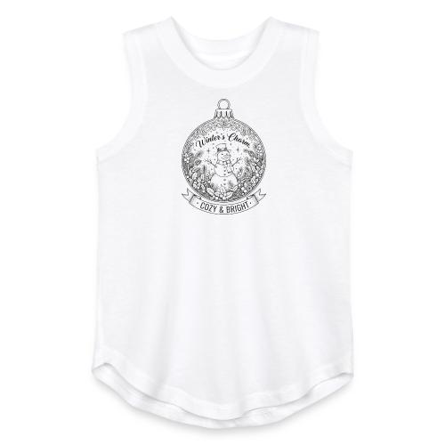 Festive Snowman T-Shirt - Youth Girls Relaxed Tank Top