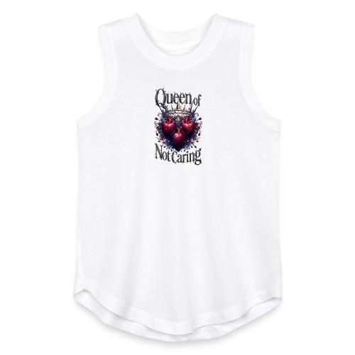 Queen of Not Caring T-Shirt - Youth Girls Relaxed Tank Top