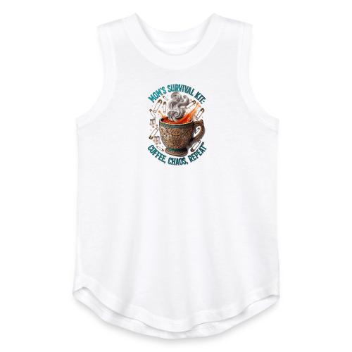 Mom's Survival Kit Tee | Coffee Chaos - Youth Girls Relaxed Tank Top