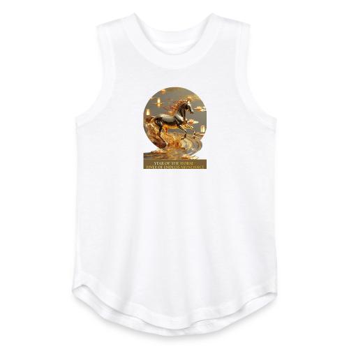 Year of the Horse Abundance T Shirt, Lunar NY Gift - Youth Girls Relaxed Tank Top
