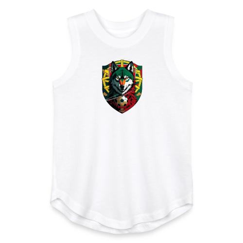 Portugal Iberian Wolf Soccer T Shirt,Football Gift - Youth Girls Relaxed Tank Top