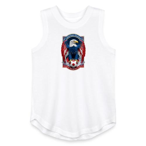 USA Eagle Emblem T Shirt, USA Soccer Pride Gift - Youth Girls Relaxed Tank Top