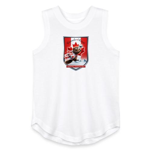 Canada Beaver Ascent T-Shirt, Canadian Pride Gift - Youth Girls Relaxed Tank Top