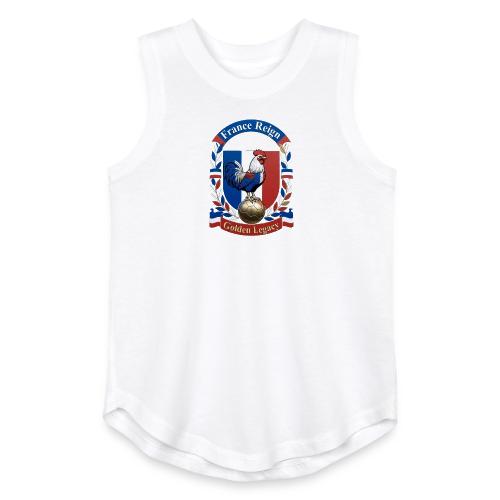 France Rooster Reign T-Shirt, Tricolore Pride Gift - Youth Girls Relaxed Tank Top
