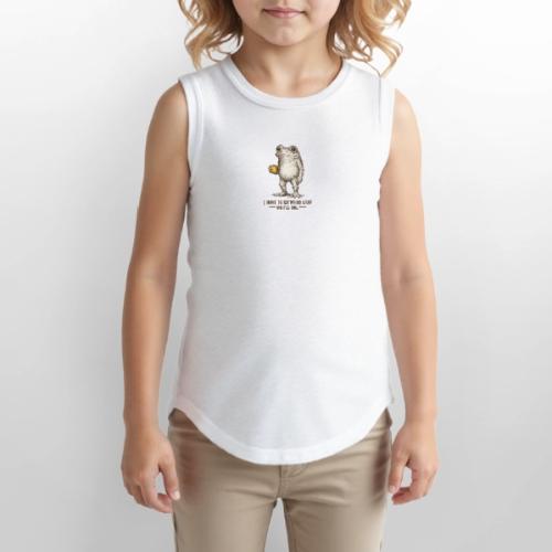 Weird Stuff Frog Coffee Humor - Youth Girls Relaxed Tank Top