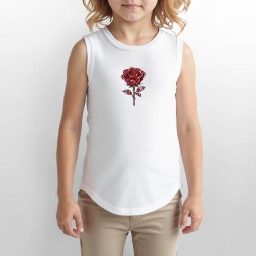 2 Set - Silver and Gold Roses - Youth Girls Relaxed Tank Top
