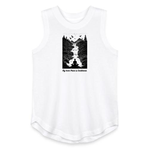 Conditional Inner Peace T-Shirt | Minimalist Zen - Youth Girls Relaxed Tank Top