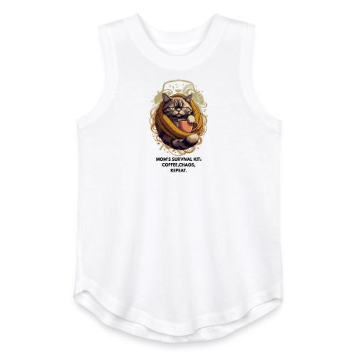 Powered by Sarcasm Cat Tee - Youth Girls Relaxed Tank Top