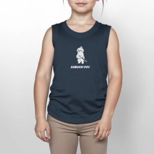 Samurai Maltese Katana Warrior Dog Tee - Youth Girls Relaxed Tank Top