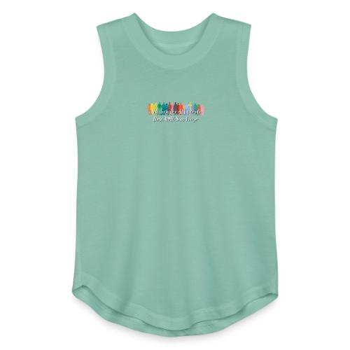 a church for all people - with colorful graphic - Youth Girls Relaxed Tank Top
