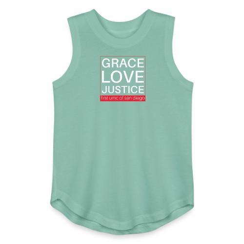 Grace Love Justice - square - Youth Girls Relaxed Tank Top