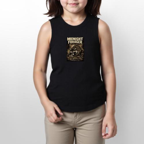 Midnight Forager Raccoon Mushroom Hunter - Youth Girls Relaxed Tank Top
