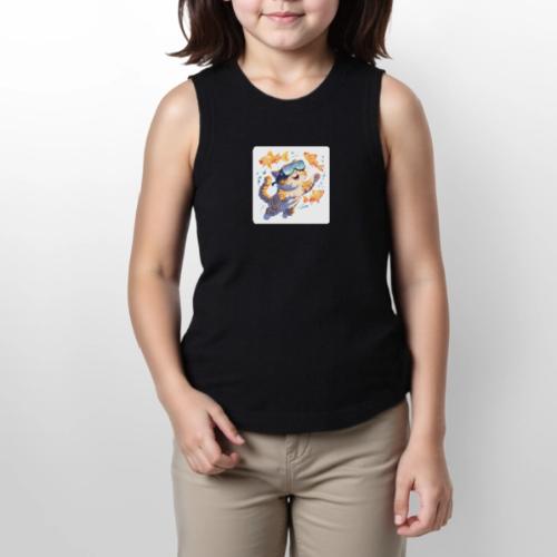 Cat: Neon Paws Adventure - Youth Girls Relaxed Tank Top