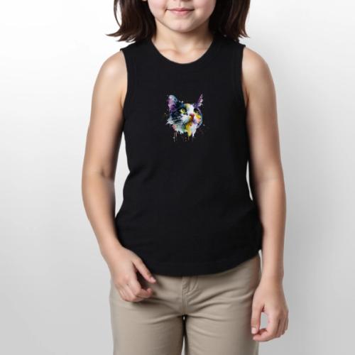 Cat: Painted Purr Expression - Youth Girls Relaxed Tank Top