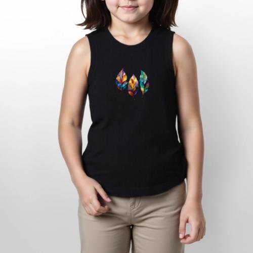 Art: Colorful Leaf Harmony - Youth Girls Relaxed Tank Top