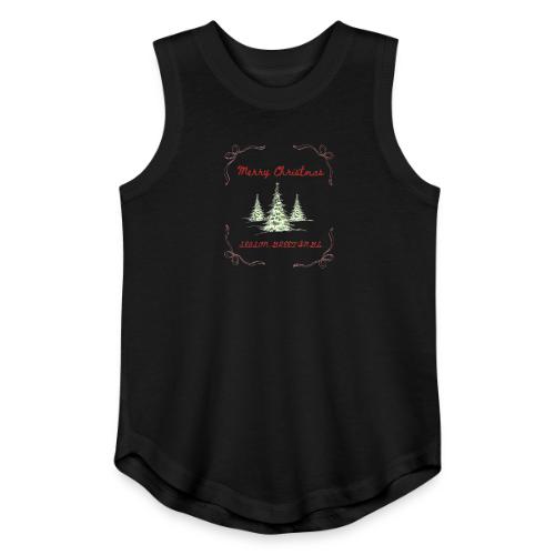 Beautiful Green Christmas Tree Graphic - Youth Girls Relaxed Tank Top