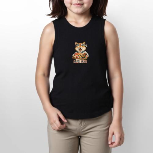 Funny Shiba Inu Sushi Kawaii Dog Tee - Youth Girls Relaxed Tank Top