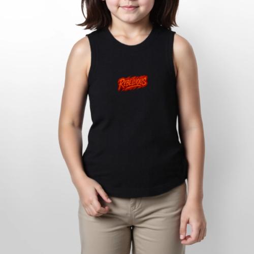 Rebellious Graffiti Neon Orange Streetwear T-Shirt - Youth Girls Relaxed Tank Top
