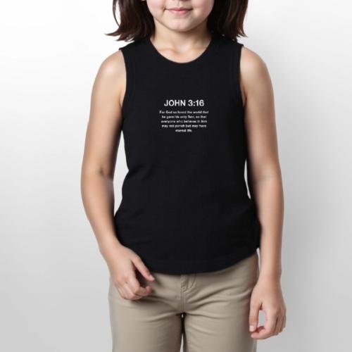 John 3:16 Christian Apparel – White - Youth Girls Relaxed Tank Top