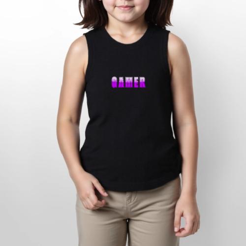 Gamer Purple Glossy Collegiate Design - Youth Girls Relaxed Tank Top
