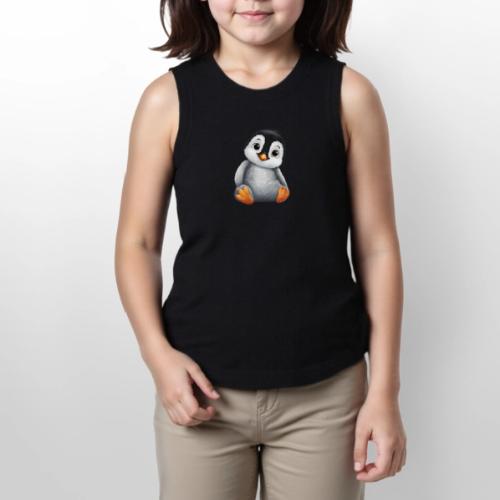 Innocent Penguin Sitting - Youth Girls Relaxed Tank Top