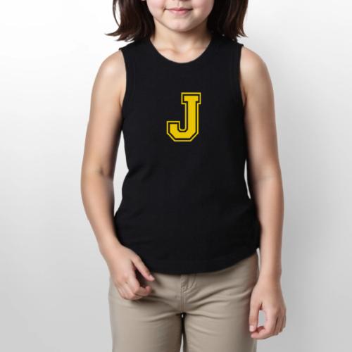 Letter J – Capital Athletic Alphabet Monogram - Youth Girls Relaxed Tank Top