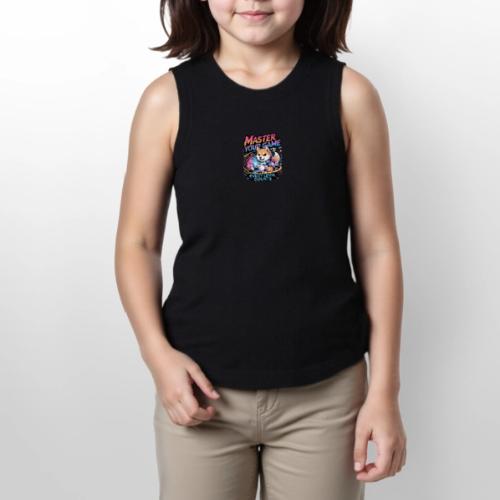 Cute Gamer Shiba Inu Level Up - Youth Girls Relaxed Tank Top